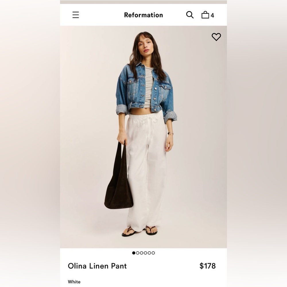 Reformation Olina Linen Pant